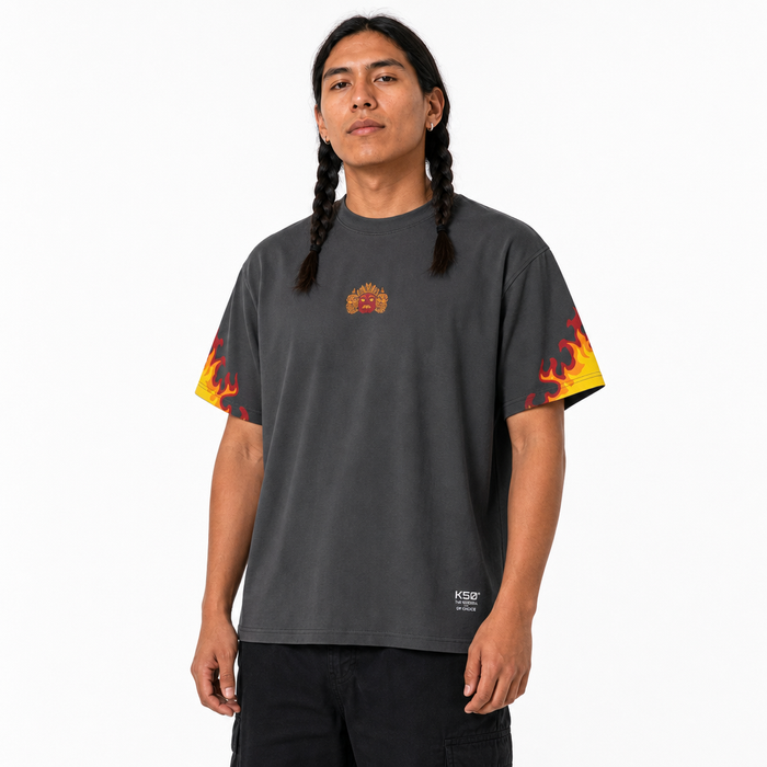 Khan Tee / Stone Washed black